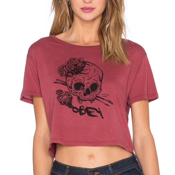 Obey Tops - Obey Arts Not Dead Crop Top
